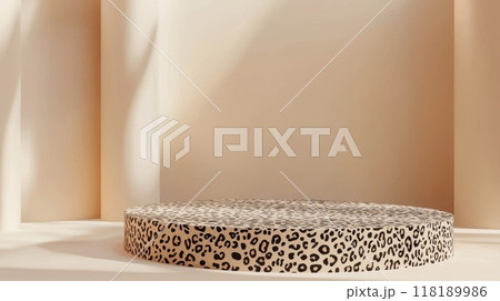 Leopard Fur Minimalistic Product Display Podium. 118189986