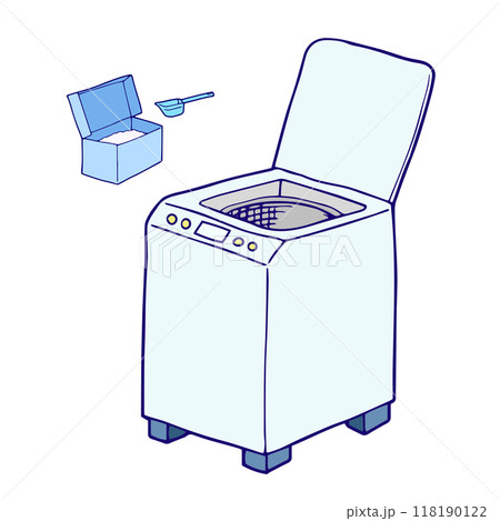 粉末洗剤と洗濯機のイラスト 118190122