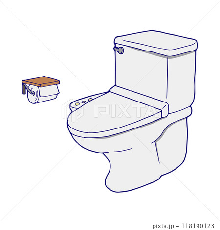 シンプルなトイレとトイレットペーパー 118190123