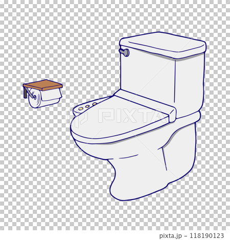 A simple toilet and toilet paper 118190123