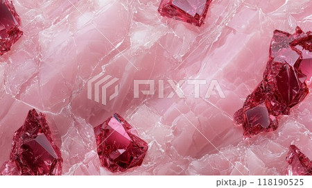 Soft Pink Marble with Red Glass Horizontal Background. 118190525