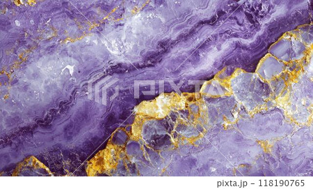 Lavender Marble with Yellow Glass Horizontal Background. 118190765