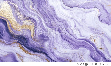 Lavender Marble with White Gold Horizontal Background. 118190767