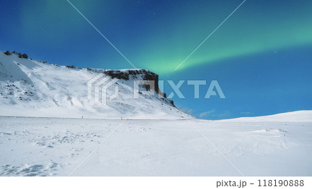 Aurora Borealis in Scandinavia. Northern Lights over the mountains. Aurora Borealis in Scandinavia. Northern Lights over the mountains. 118190888