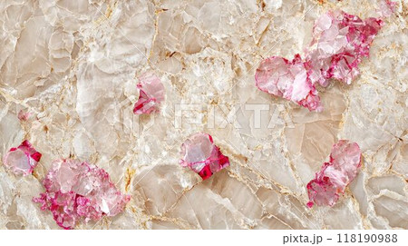 Beige Marble with Pink Sapphire Horizontal Background. 118190988