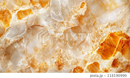 Beige Marble with Orange Glass Horizontal Background. 118190990