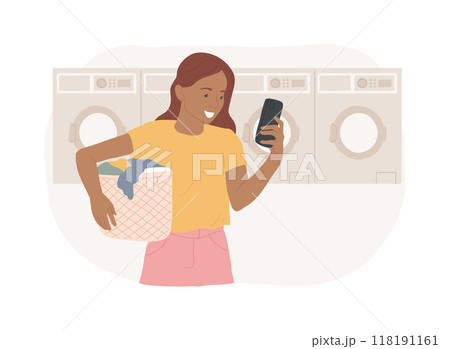 Laundry is ready isolated cartoon vector illustrations. Laundry is ready isolated cartoon vector illustrations. 118191161