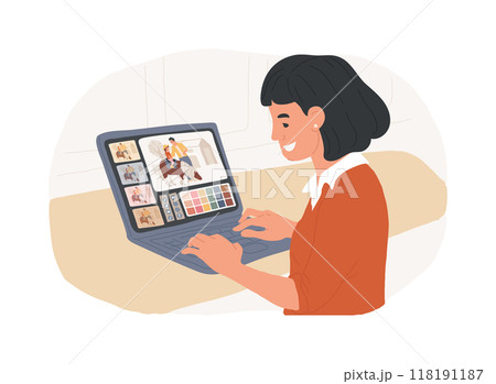 Photo editing isolated cartoon vector illustrations. 118191187