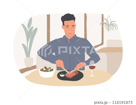 Steak house isolated cartoon vector illustrations. Steak house isolated cartoon vector illustrations. 118191873