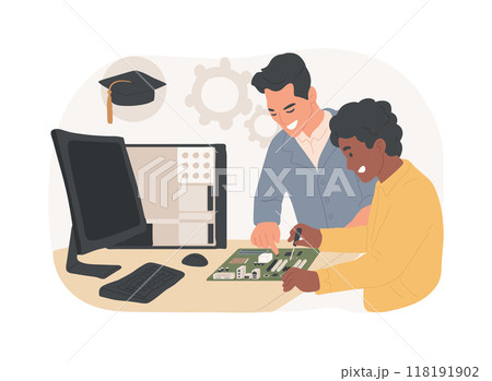 PC maintenance and repair isolated cartoon vector illustrations. 118191902