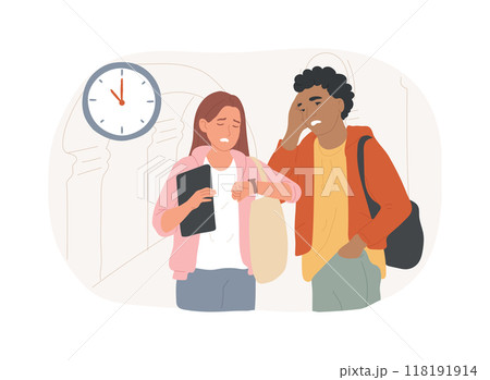 Getting Late Vector Being late isolated cartoon vector illustrations.のイラスト素材 [118191914 ...