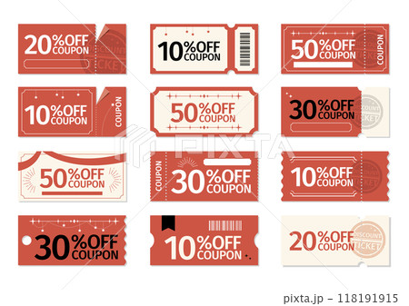 デザインされたクーポンのセット 118191915