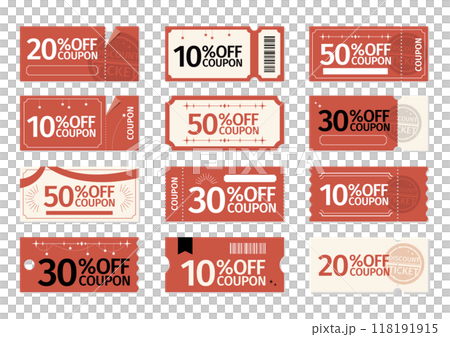デザインされたクーポンのセット 118191915