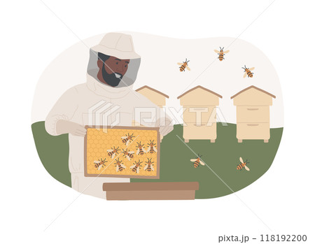 Natural beekeeping isolated cartoon vector illustrations. 118192200