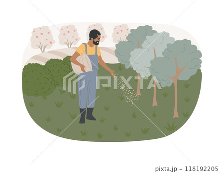 Agroforestry practices isolated cartoon vector illustrations. 118192205