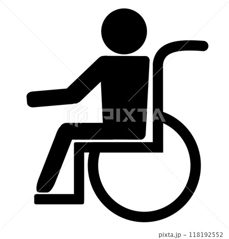 車いすに乗る人物のアイコン素材 118192552