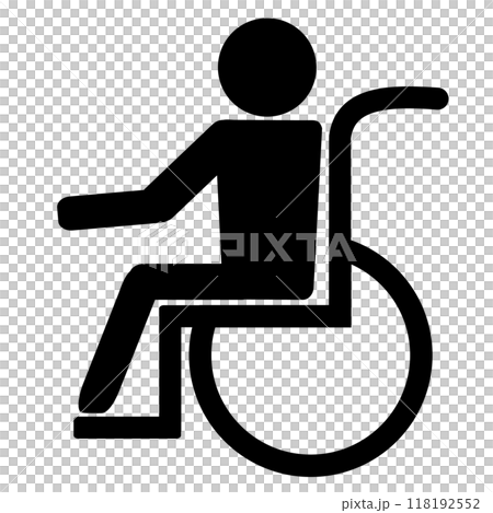 車いすに乗る人物のアイコン素材 118192552