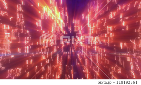 Abstract glowing energy futuristic yellw hi-tech abstract background made of lines and computer stripes 118192561