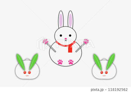 雪うさぎの親子 雪うさぎの親子 118192562