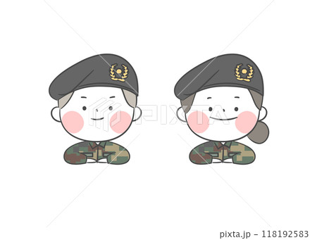A drawing of soldier character. 118192583