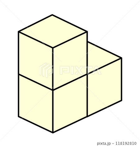 積み上げられた立方体のイラスト。積立投資イメージ素材 積み上げられた立方体のイラスト。積立投資イメージ素材 118192810