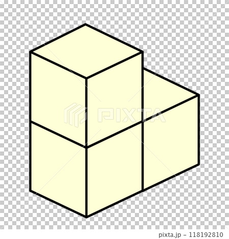 積み上げられた立方体のイラスト。積立投資イメージ素材 積み上げられた立方体のイラスト。積立投資イメージ素材 118192810