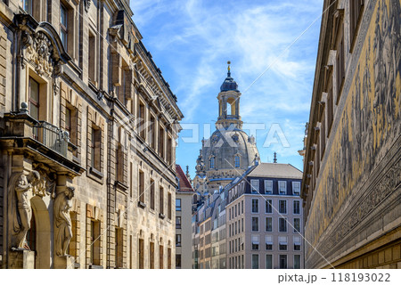 Dresden Furstenzug (Dresden Procession of Princes), mural of rulers of Saxony, in the Augustusstrasse street in Dresden, Germany Dresden Furstenzug (Dresden Procession of Princes), mural of rulers of Saxony, in the Augustusstrasse street in Dresden, Germany 118193022
