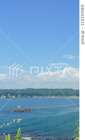 【千葉県勝浦市】勝浦湾と海の鳥居(八幡岬からの撮影) 118193069