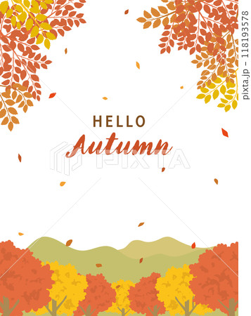 秋イメージ　紅葉風景の背景素材 118193578