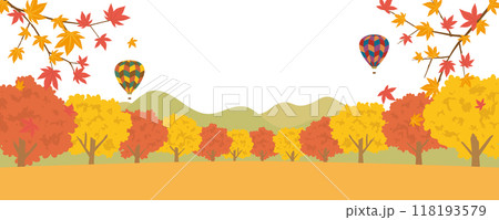 秋イメージ　紅葉風景の背景素材 118193579