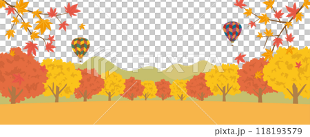 秋イメージ　紅葉風景の背景素材 118193579