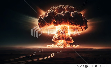 Nuclear explosion in the city. Generative AI. Nuclear explosion in the city. Generative AI. 118193860