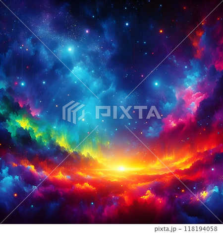 A captivating nightscape filled with an...のイラスト素材 [118194058] - PIXTA