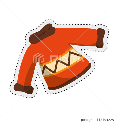 sweater Autumn clothes sticker icon Vector 118194229