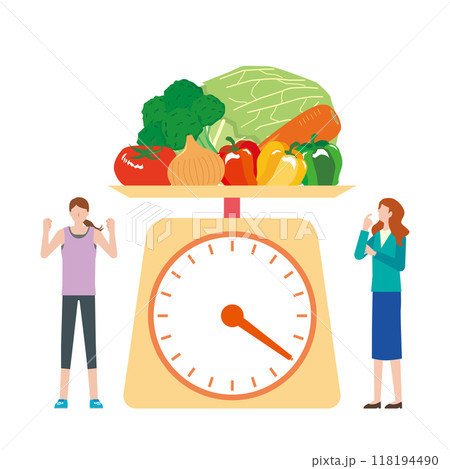 野菜摂取量を気にする女性 野菜摂取量を気にする女性 118194490