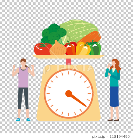 野菜摂取量を気にする女性 野菜摂取量を気にする女性 118194490