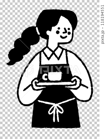 餐廳裡端飲料的女服務生_2 餐廳裡端飲料的女服務生_2 118194551