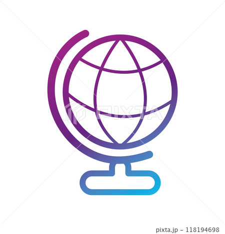 Gradient globe icon in purple and blue tones Vector Gradient globe icon in purple and blue tones Vector 118194698