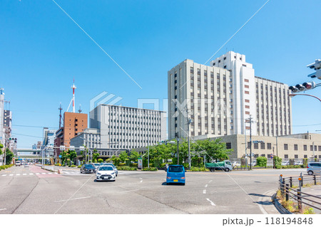 名古屋城周辺町並み　清水橋東交差点　名古屋拘置所 118194848