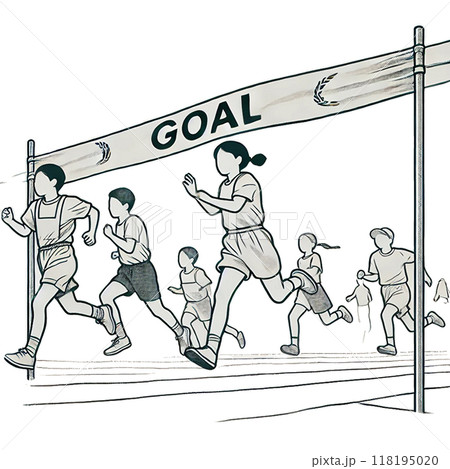 ゴールに向かう人々 118195020