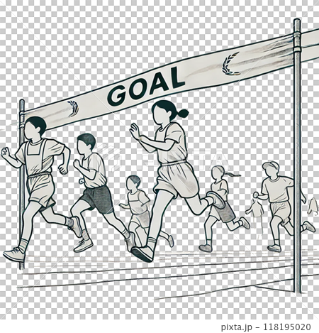 ゴールに向かう人々 118195020