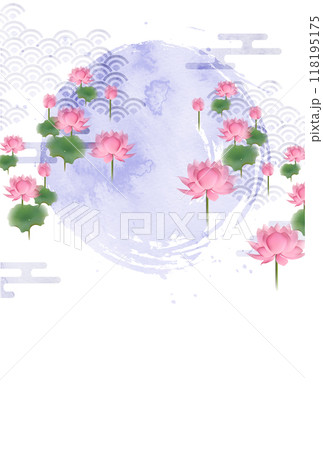 蓮 喪中 和柄 背景 蓮 喪中 和柄 背景 118195175