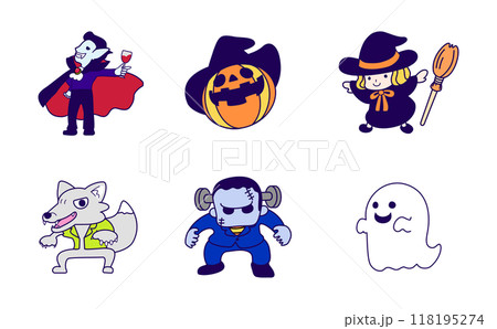 ハロウィンの際にイベントや掲示物で使うイラスト 118195274