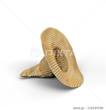 Witch Wizard Magic Hat Isolated on White Background. 3D Illustration. File with Clipping Path. 118195590