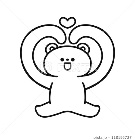 ハート・くま・線画 118195727