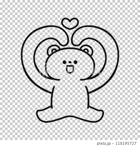ハート・くま・線画 118195727