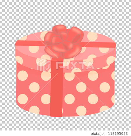 円柱形のプレゼントの箱　誕生日プレゼント 118195938