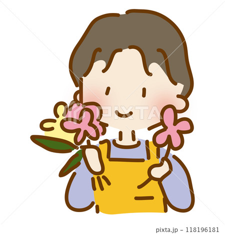 ゆるくて可愛い男性の花屋さん 118196181