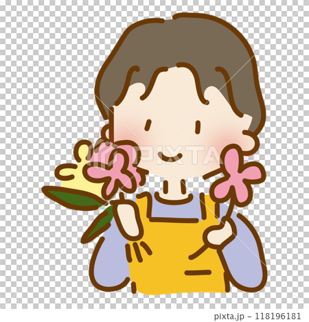 ゆるくて可愛い男性の花屋さん 118196181