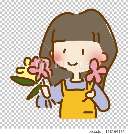 ゆるくて可愛い女性のお花屋さん 118196183